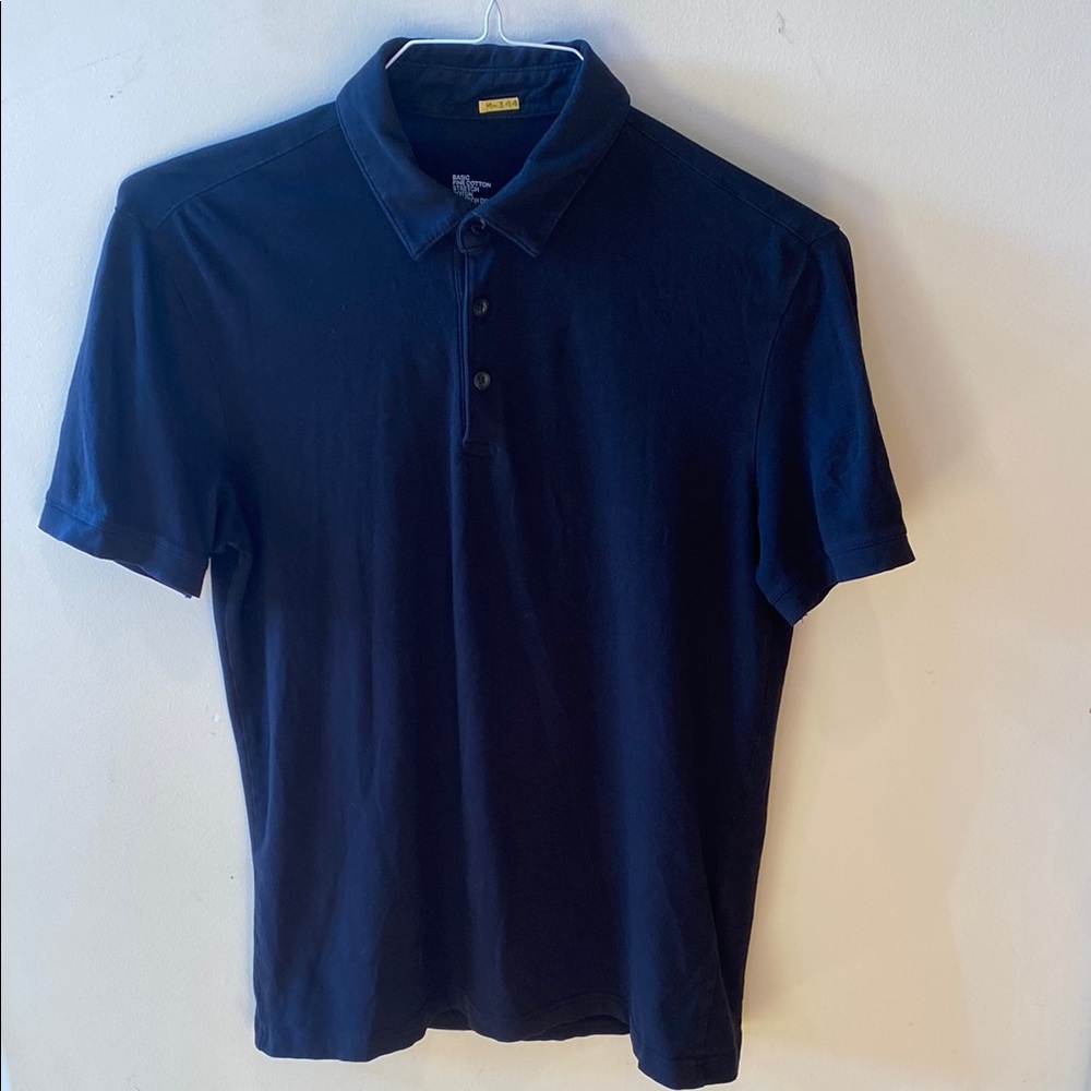 H&M Black Polo Shirt with Short Sleeves and Collar